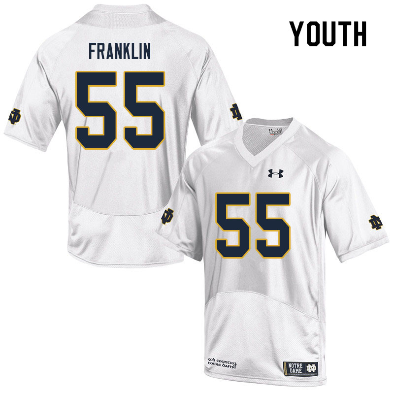 Youth #55 Jamion Franklin Notre Dame Fighting Irish College Football Jerseys Sale-White - Click Image to Close